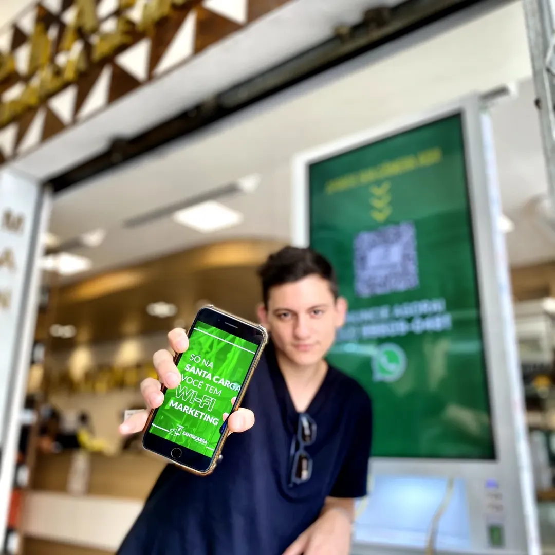 Totem WiFi Marketing Santa Carga RJMarher para captação de leads no Rio de Janeiro